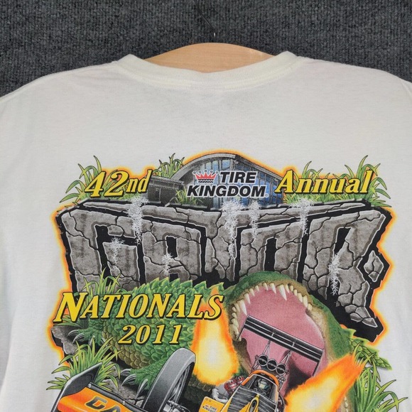 Anvil Men's 42nd Tire Kingdom Gatornationals White Large 2011 Double Sided - Picture 7 of 16